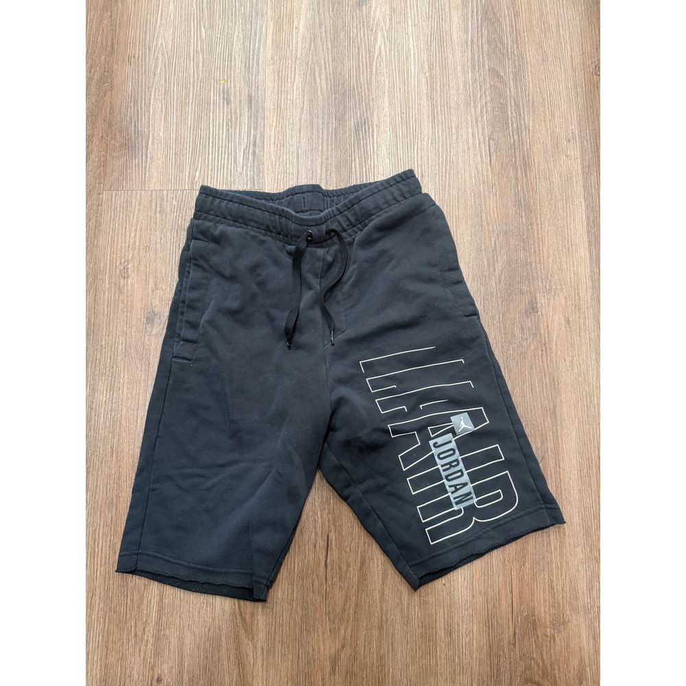 Jordan Boys Black Fleece‎ Athletic Shorts XS 7 Jumpman Graphic Drawstring 3432
